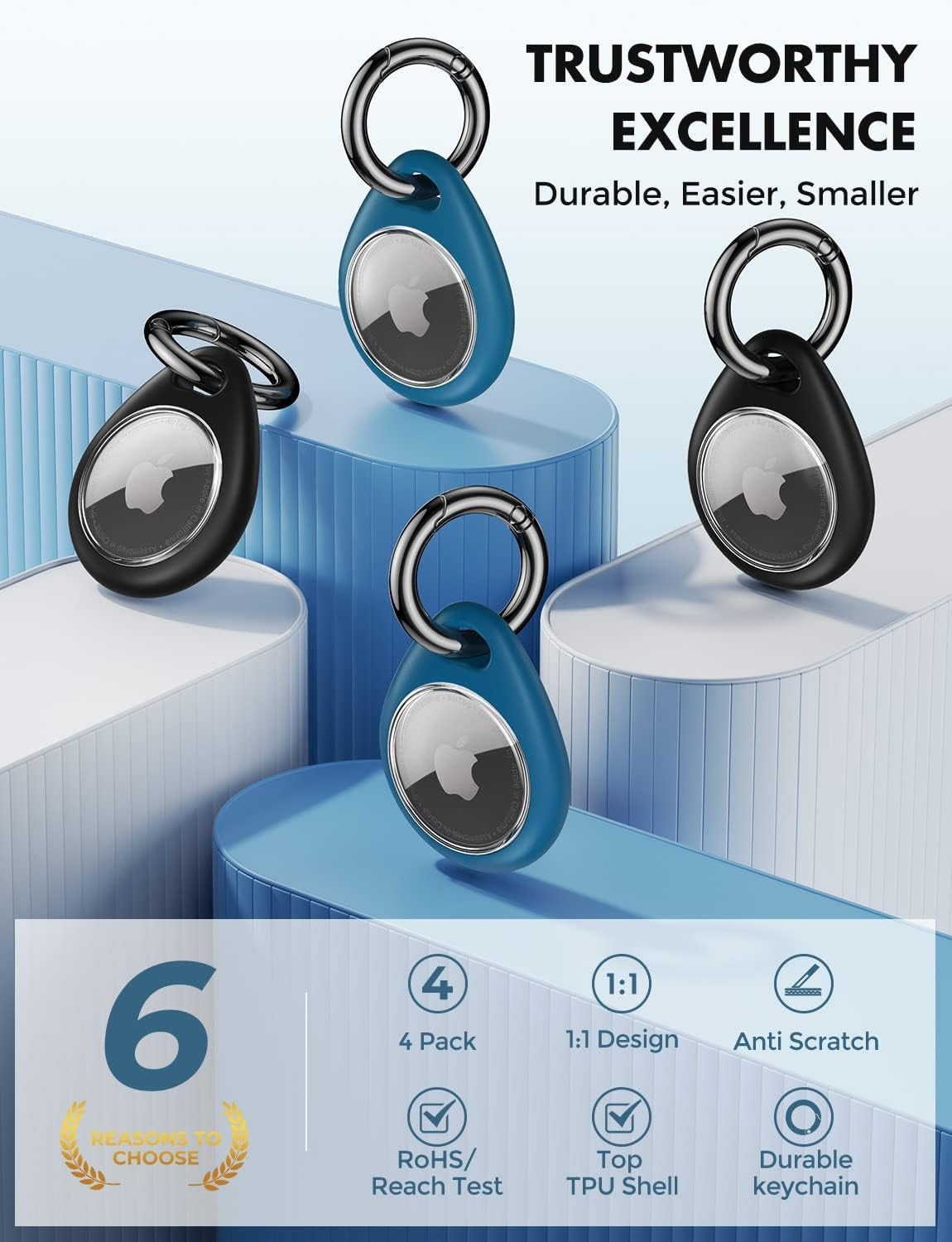 360° Protective Airtag Case - Pack of 4 